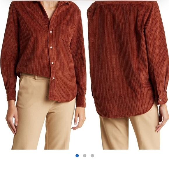 Frank & Eileen Eileen relaxed fit corduroy button up shirt NWT - Picture 3 of 5